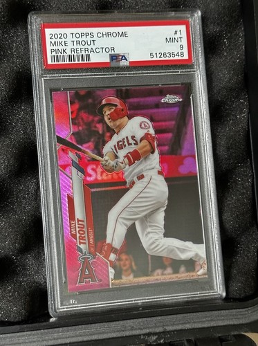 2020 Topps Chrome - Mike Trout #1 White Jersey Pink Refractor PSA 9