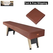 Brown Heavy Duty Leatherette Waterproof Shuffleboard Cover, 16FT 192"L x 26"W...
