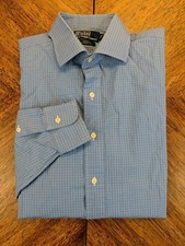 Polo Ralph Lauren Shirt 16.5 - L Blue Check Regent Classic Fit
