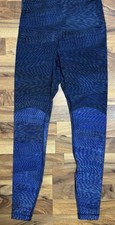 Lululemon Wonder Under High Rise Tight Size 6 Blue Pattern Athleisure Yoga