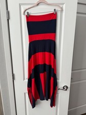 GAP Convertible Red & Blue Maxi/ Midi Dress/ Skirt M Striped Strapless