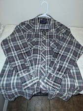 Vintage Wrangler Western Plaid Button-Up Shirt, XL Tail