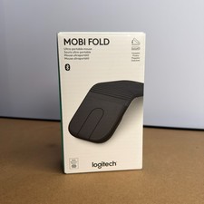 Logitech Mobi Fold Bluetooth Wireless Ultra Portable Mouse Black Foldable - New