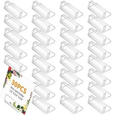 30 Pcs Place Card Holders Sign Stand, Small Acrylic Stand for Biz Cards, Tabl...