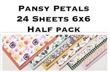 Stampin Up PANSY PETALS Designer Series Paper 24 Sheets 6X6 DSP, 1/2 Pack