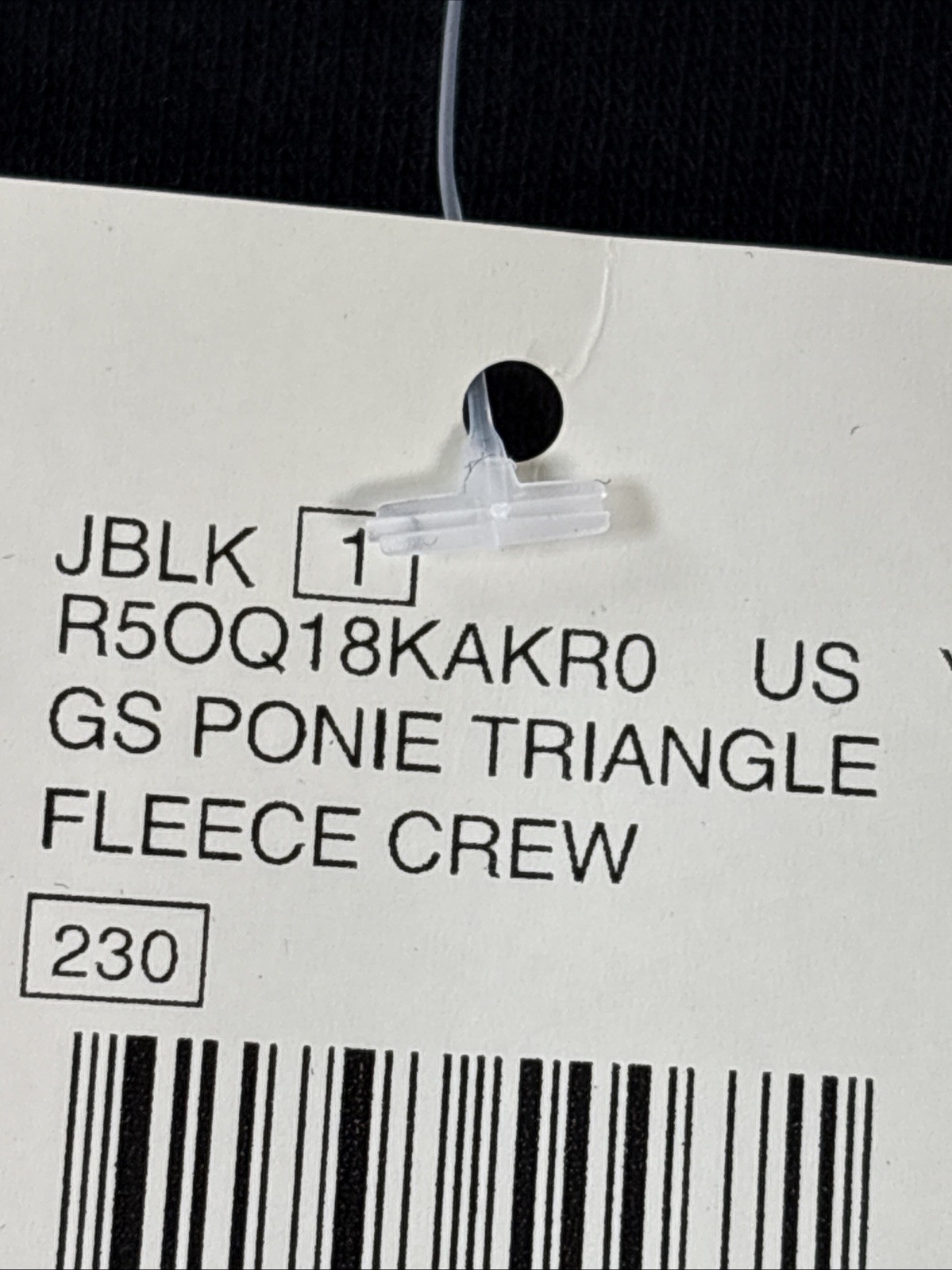 PONY Felpa girocollo Guess logo Ponie triangolo pile pullover nero taglia large