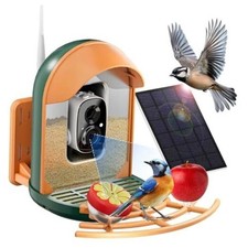 Bird Feeder with Camera, Smart Birdfeeder with Cam Solar Dark Green With Stand