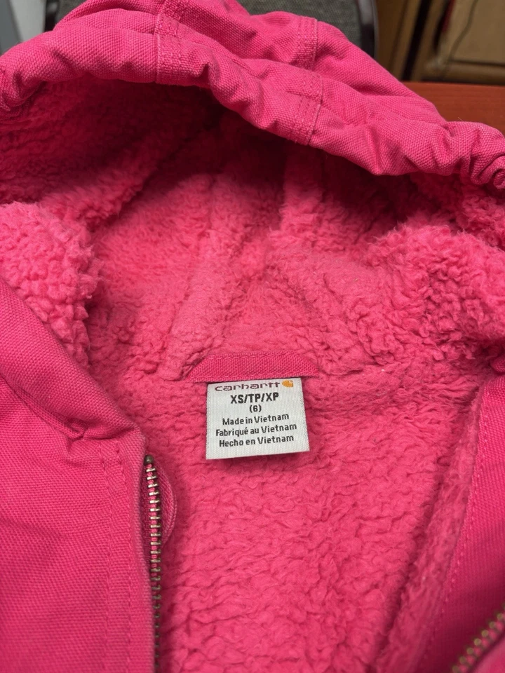 Chaqueta/abrigo de pato rosa Carhartt para niñas talla XS o 6 Foto 2 de 3