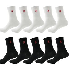 10 Pairs of Men's Crew Socks with Spider Pattern, Comfortable, Breathable,