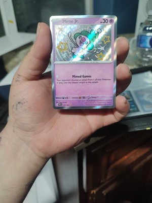 Pokémon TCG Mime Jr. Scarlet & Violet: Paldean Fates 157/091 Holo Shiny Rare