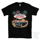 WILLERBY LAS VEGAS SIGN PARODY FUNNY T-SHIRT north yorkshire east ayton england