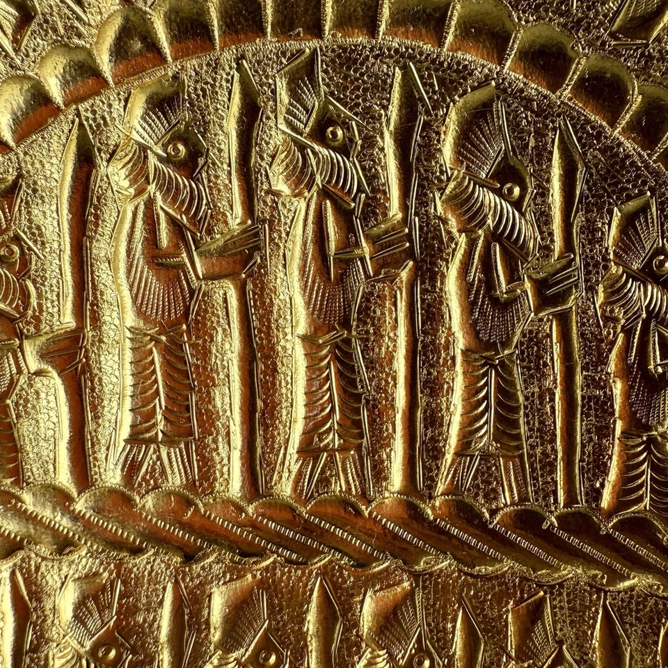 "Antigua placa de latón grabada persa artesanal - Inmortales del ejército aqueménida 14""" Foto 3 de 4