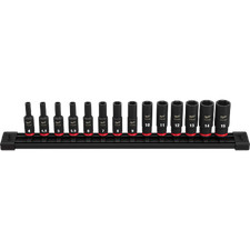 Milwaukee 49-66-7003 SHOCKWAVE Impact Duty  Metric Deep 6 Point Socket Set, 14PC