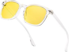 Night Driving Glasses for Women Men - Polarized Anti Glare Yellow Lens Glasses