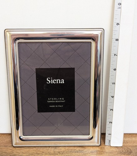 Siena Sterling Silver Tarnish Resistant Picture Frame Italy 5" X 7" Beaded Edge - Picture 12 of 15