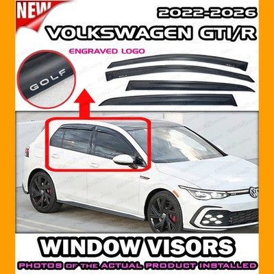 WINDOW VISORS for 2022   2026 Volkswagen GTI Golf R / DEFLECTOR RAIN GUARD VENT