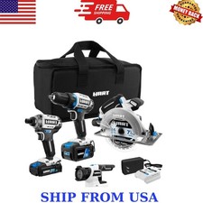 HART 20 Volts 4-Tool Brushless Combo Kit, (1)...
