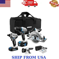 HART 20 Volts 4-Tool Brushless Combo Kit, (1) 2.0Ah and (1) 4.0Ah Lithium-Ion