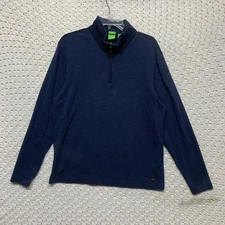 Hugo Boss Sweater XL Navy Blue /Green label C-Piceno 1/4 Zip Sport Modern Fit