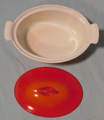 Horno holandés ovalado de hierro fundido Descoware llama naranja 16-C, 22C, FE, Bélgica de colección - Imagen 14 de 18