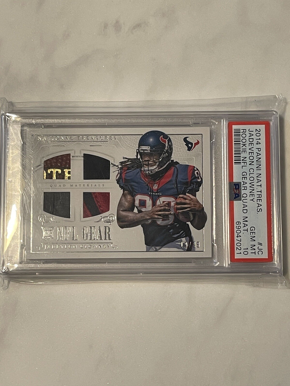 Jadeveon Clowney Panini National Treasures Rookie NFL Gear Quad Materials #JC Base