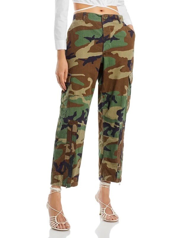 NEW! Re/Done Camo Upcycled Cargo Pants Women's Size XS $375