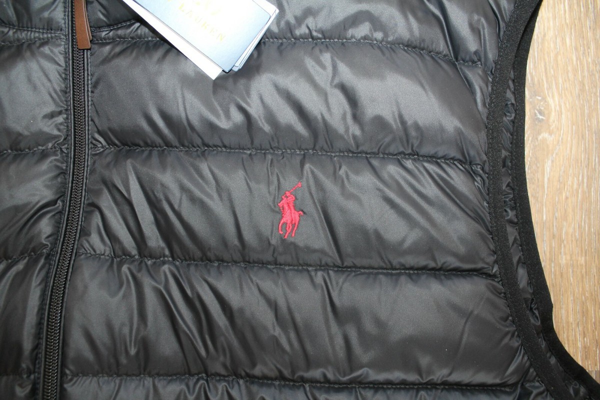 NWT Polo Ralph Lauren Men's Zip Down Vest Black Red 4XB | eBay