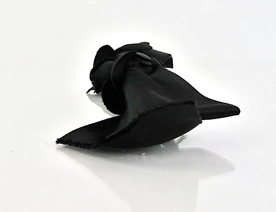 Authentic Vintage CHANEL Black Ribbon Camellia Barrette Hair Clip #61004 - Image 4 of 4