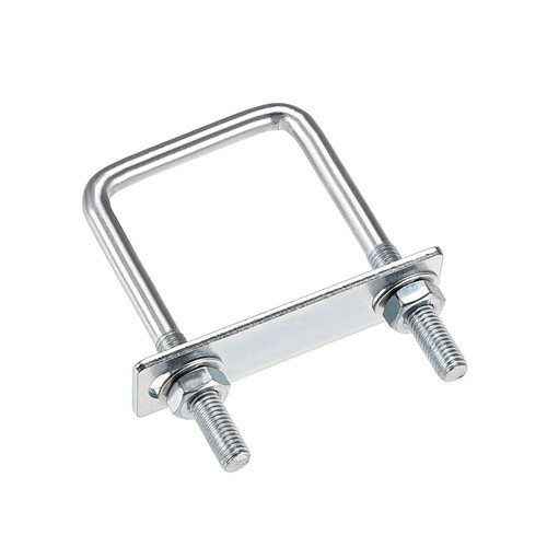 Square UBolts 50mm Inner Width 100mm Height M8 with Nuts, Plate