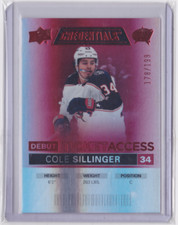 2021-22 UD CREDENTIALS DEBUT TICKETS RED SP/199 COLE SILLINGER #134 BLUE JACKETS