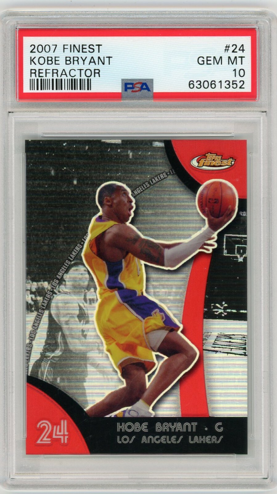 2007 Topps Finest #24 KOBE BRYANT Refractor - PSA 10
