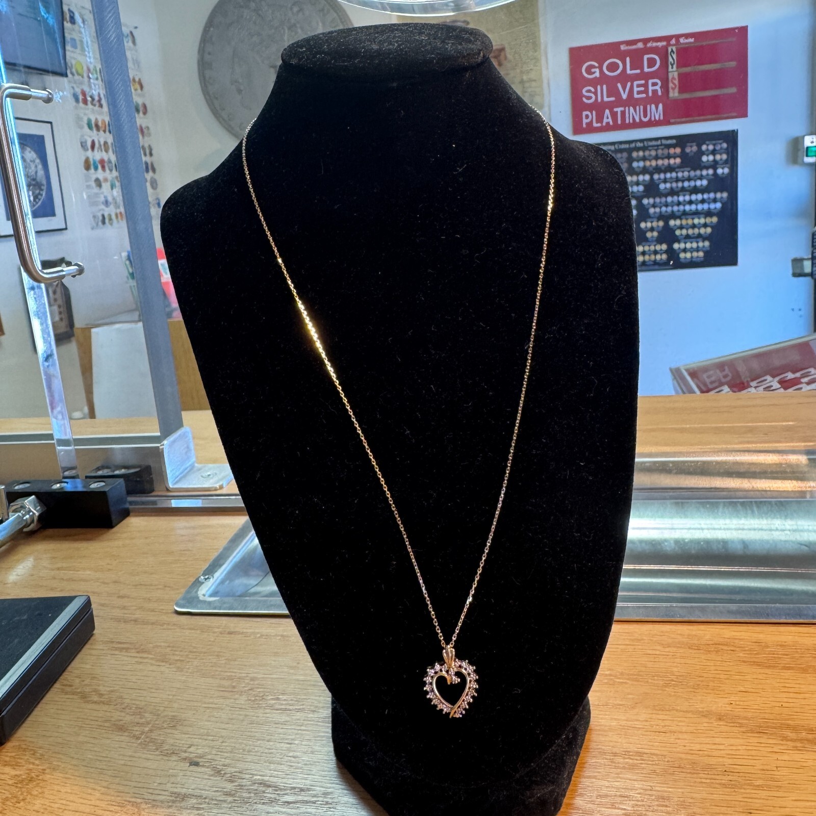 Solid 14k Gold Chain with Solid 10k Gold Pendant … - image 1