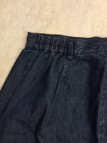Susan Bristol Denim Skirt Sz 14 Long Button Front Modest Elastic Waist Dark Wash - Picture 10 of 12