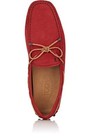 100% AUTHENTIC NEW MEN TODS RED SUEDE TIE PENNY DRIVERS/MOCCASIN UK 8/US 9 D — photo 2
