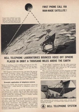 1960 Bell Telephone: Man Made Satellite Vintage Print Ad