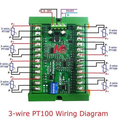 8 Channel DC 8-30V PT100 RTD RS485 Temperature Sensor Module Modbus -40-500℃ USA - Picture 14 of 22