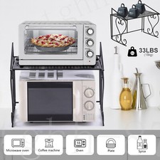 Soporte de almacenamiento para horno microondas soporte mostrador de cocina organizador estante de metal