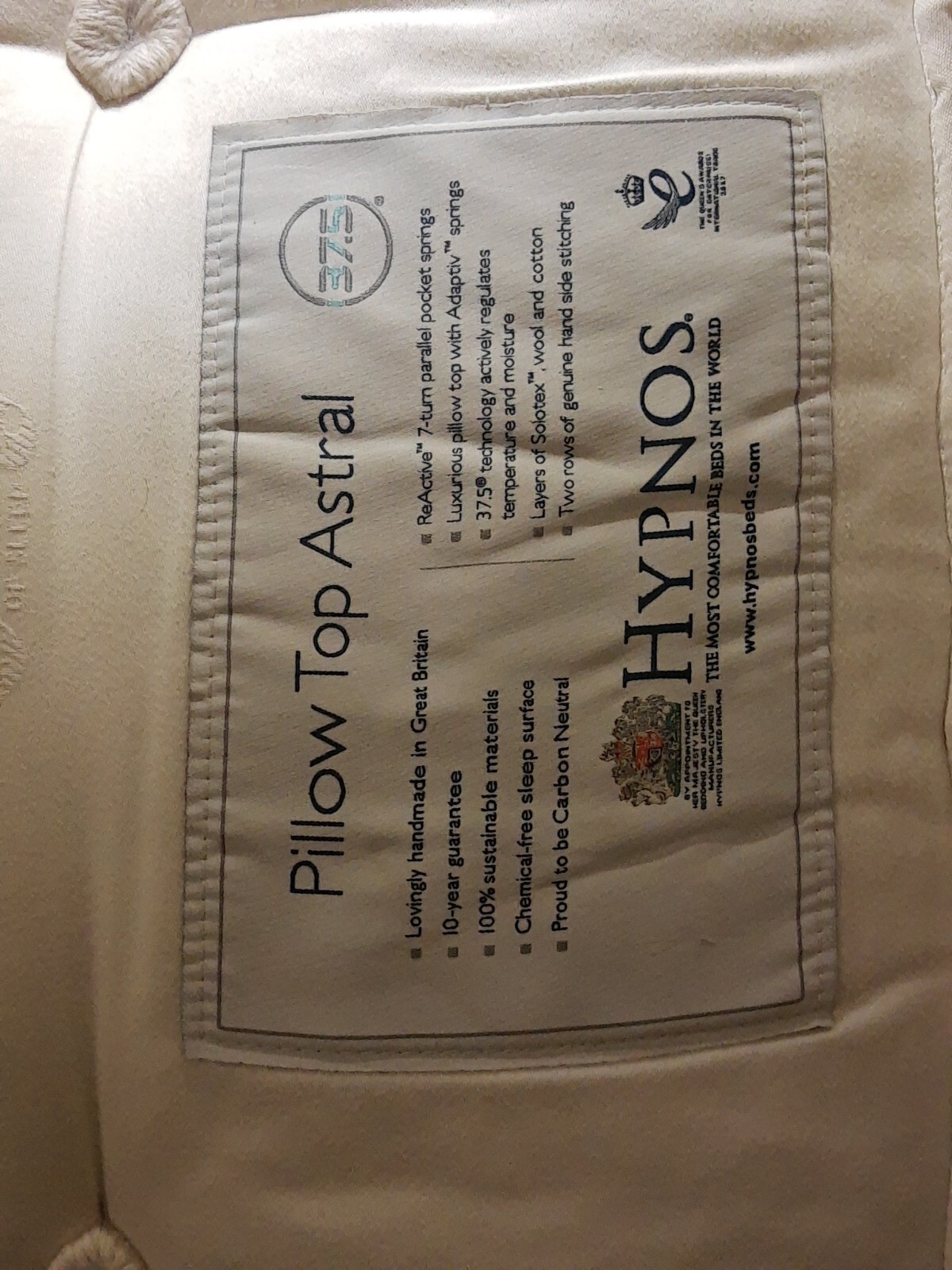 Hypnos pillow top Astral Mattress King Size RRP £1200 mediumfirm eBay