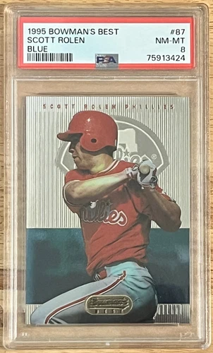 SCOTT ROLEN 1995 BOWMAN'S BEST #87 BLUE PHILLIES LEGEND PSA 8