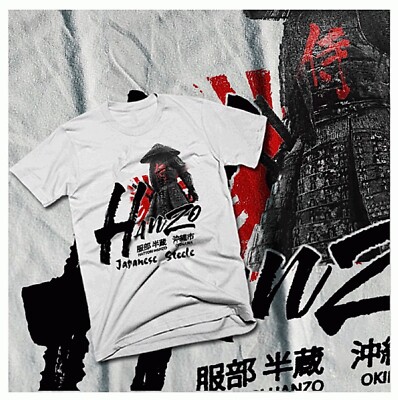 Samurai t-shirt retro Ronin bushido code warrior Japanese kanji hanzo steel tee