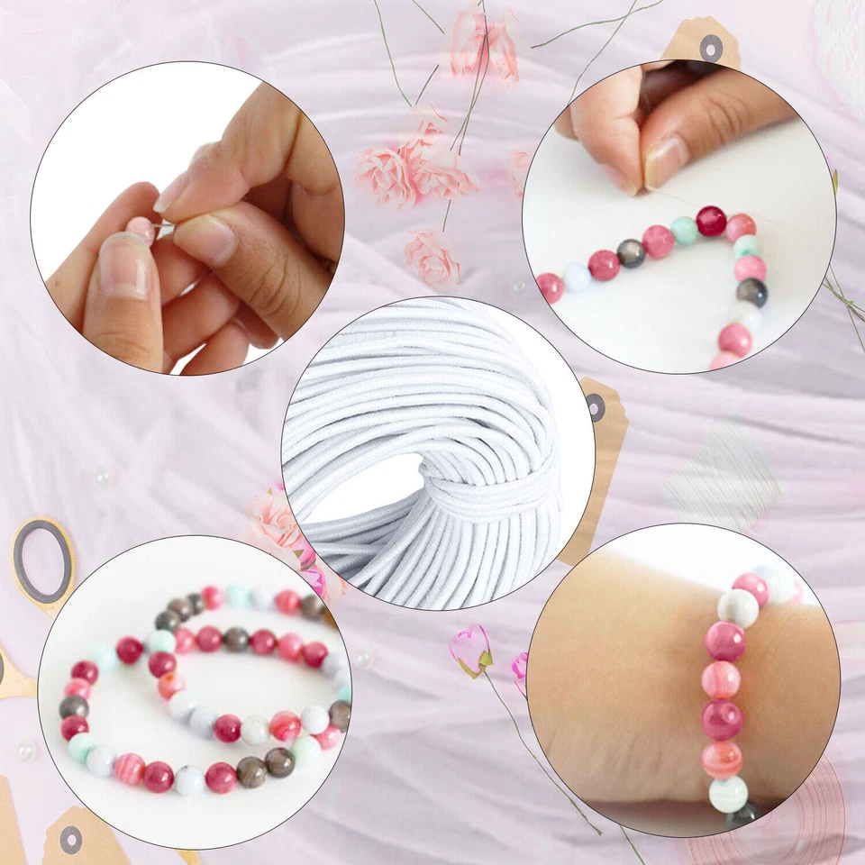 Blanco / Negro Cordón Elástico 1mmA 75mm Ancho para Costura Ropa Pantalones - Imagen 4 de 4