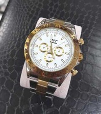 x Orologio Polso Zcc Uomo Automatico Cronografo Silver Oro Fondo Bian lac