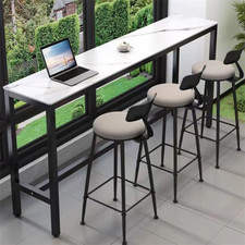 105CM High Bar Table Narrow Bistro Table Rectangle Marble Kitchen Table Dinning 