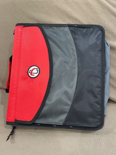 Case It Dual 121-A black red 3 inch 2 in 1 D-Ring zip school college binder