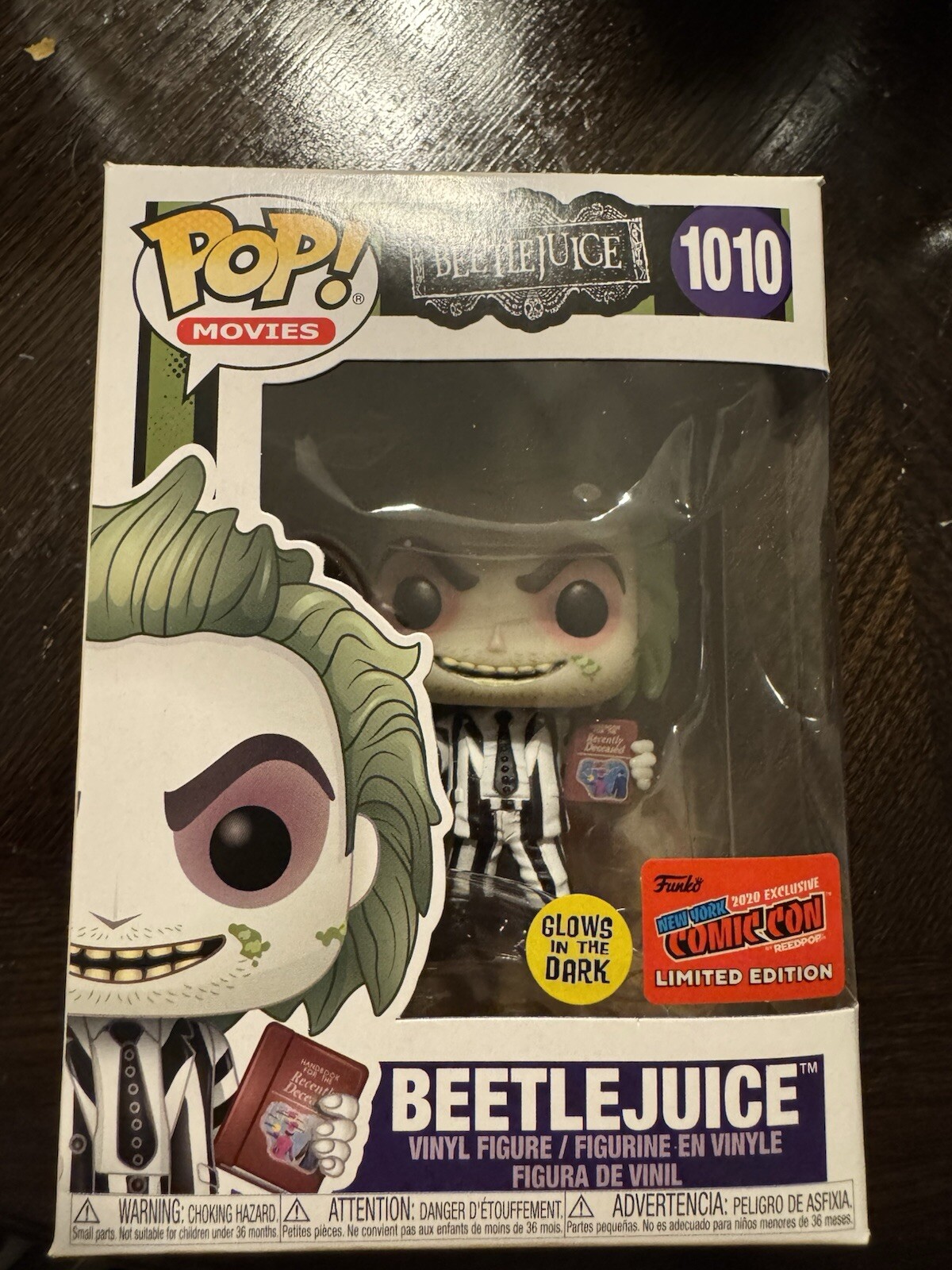 Funko Pop Beetlejuice Glow in the Dark NYCC Exclusive 1010 Limited Edition