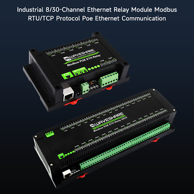 Industrial 8/30-Channel Ethernet Relay Module Modbus RTU Protocol Poe Ethernet #