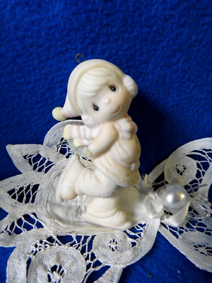 Precious Moments Ornament 1982 Dropping in Christmas E-2369 Girl Ice Skating