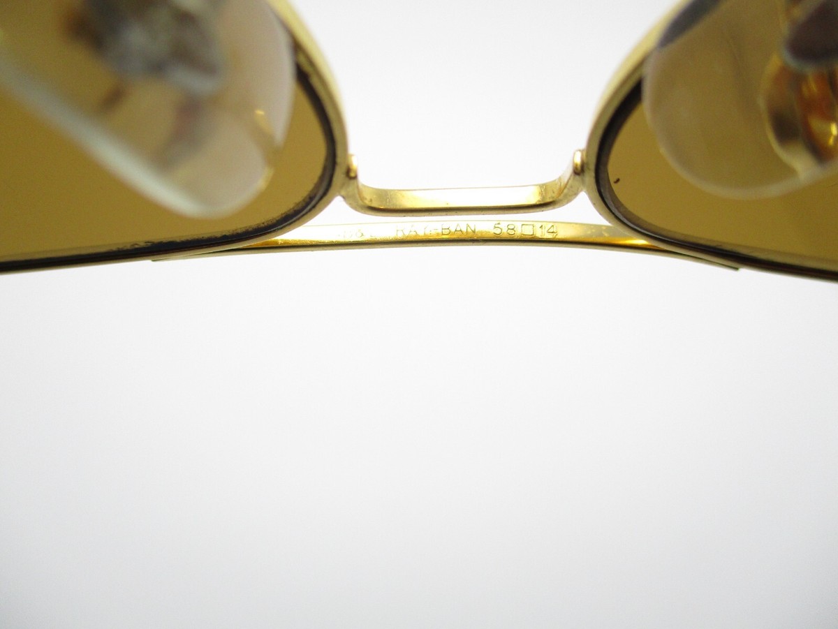 B&L Ray-Ban W1661 CHROMAX Aviator Sunglasses Gold Frame USA