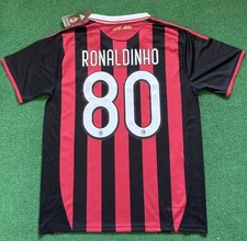 NWT AC Milan 09/10 Home Retro Jersey “Ronaldinho 80” (Large)