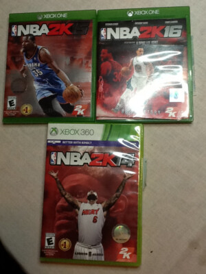 3 XBOX GAMES: NBA2K16, NBA2K15, NBA2K14, GENTLY USED 91823c